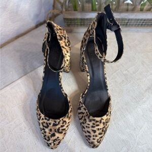 Charlotte Russe leopard print block heels with an ankle strap. Women’s size‎ 10